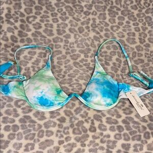 NWT Blue and Green Tie-Dye Bikini Top